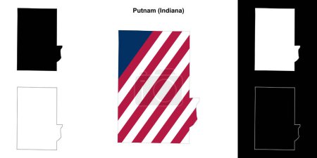 Putnam County (Indiana) umrissenes Kartenset