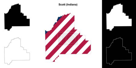 Scott County (Indiana) outline map set