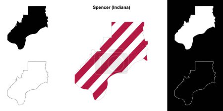 Conjunto de mapas de esquema del Condado de Spencer (Indiana)
