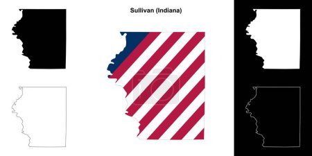 Sullivan County (Indiana) outline map set