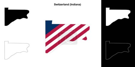 Switzerland County (Indiana) outline map set