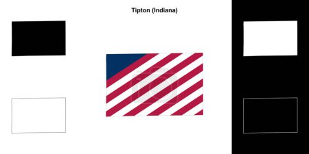 Tipton County (Indiana) umrissenes Kartenset