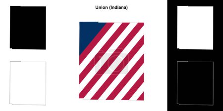 Union County (Indiana) outline map set