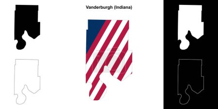 Vanderburgh County (Indiana) umrissenes Kartenset