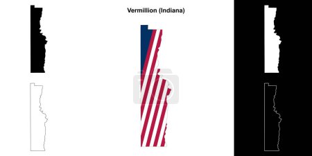 Vermillion County (Indiana) outline map set