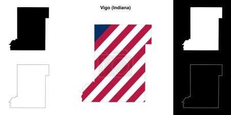 Vigo County (Indiana) outline map set