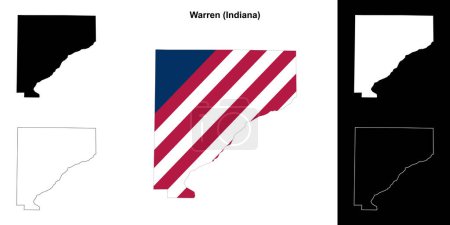 Warren County (Indiana) esquema mapa conjunto