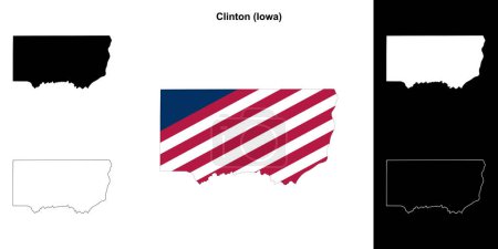 Clinton County (Iowa) outline map set