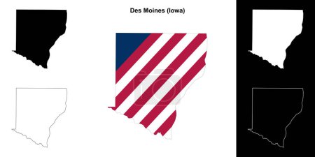 Des Moines County (Iowa) outline map set