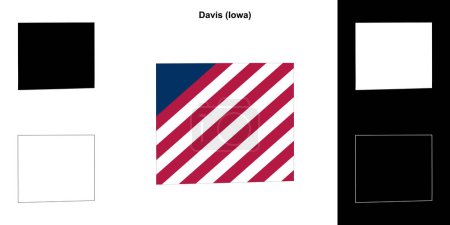 Davis County (Iowa) umrissenes Kartenset