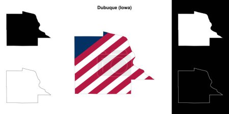 Illustration for Dubuque County (Iowa) outline map set - Royalty Free Image