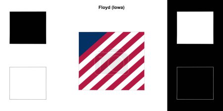 Floyd County (Iowa) outline map set