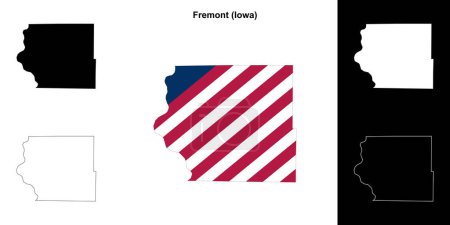 Fremont County (Iowa) outline map set