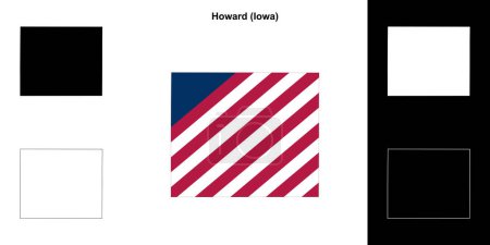 Téléchargez les illustrations : Carte générale du comté de Howard (Iowa) - en licence libre de droit