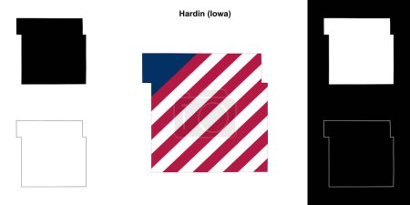 Hardin County (Iowa) umrissenes Kartenset