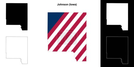 Johnson County (Iowa) umrissenes Kartenset