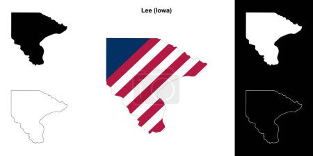 Lee County (Iowa) outline map set