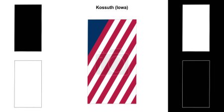 Kossuth County (Iowa) umrissenes Kartenset