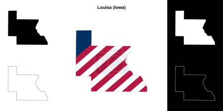 Louisa County (Iowa) umrissenes Kartenset