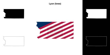 Lyon County (Iowa) outline map set