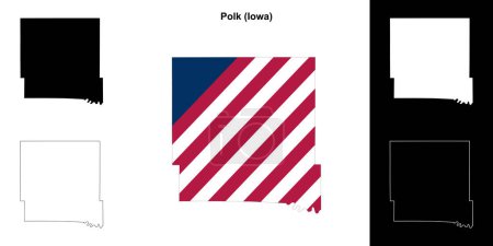 Polk County (Iowa) outline map set
