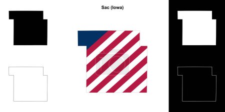 Téléchargez les illustrations : Sac County (Iowa) schéma carte - en licence libre de droit