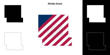 Shelby County (Iowa) outline map set