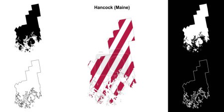 Hancock County (Maine) outline map set
