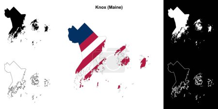 Knox County (Maine) umrissenes Kartenset