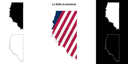 La Salle Parish (Louisiana) outline map set