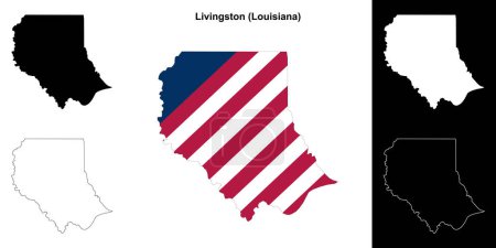 Livingston Parish (Louisiana) outline map set