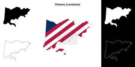 Orleans Parish (Louisiana) outline map set