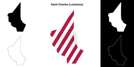 Saint Charles Parish (Louisiana) outline map set