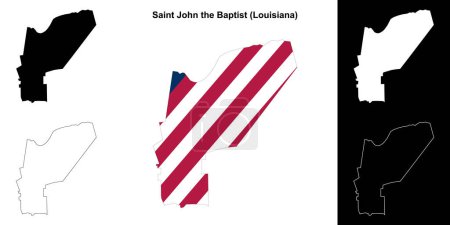 Téléchargez les illustrations : Carte générale de la paroisse Saint-Jean-Baptiste (Louisiane) - en licence libre de droit