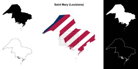 Saint Mary Parish (Louisiana) outline map set