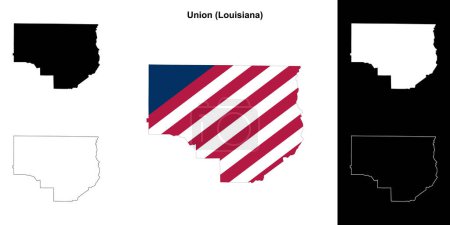 Union Parish (Louisiana) outline map set