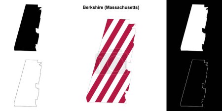 Berkshire County (Massachusetts) outline map set