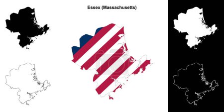 Essex County (Massachusetts) outline map set
