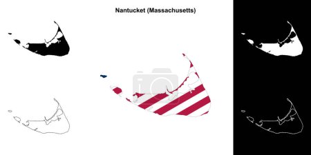 Nantucket County (Massachusetts) outline map set