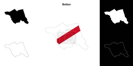 Bolton blank outline map set