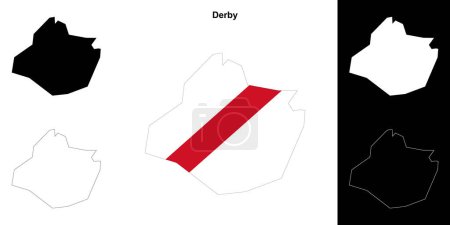 Derby blank outline map set