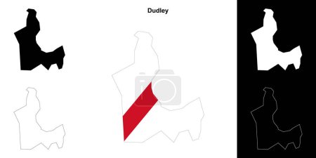 Ilustración de Dudley en blanco esquema mapa conjunto - Imagen libre de derechos