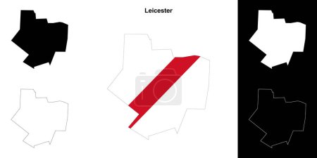 Téléchargez les illustrations : Leicester carte de contour vierge - en licence libre de droit