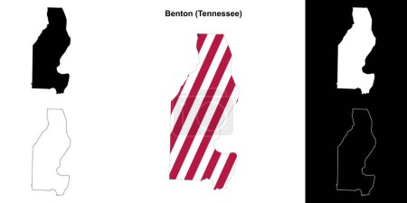Benton County (Tennessee) esquema mapa conjunto