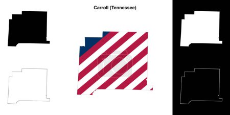 Condado de Carroll (Tennessee) esquema mapa conjunto