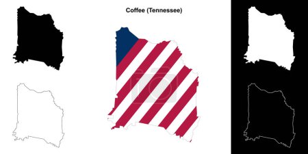 Illustration for Coffee County (Tennessee) outline map set - Royalty Free Image