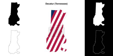 Decatur County (Tennessee) outline map set