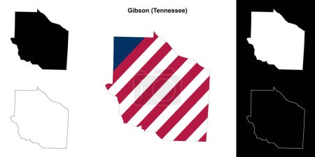 Gibson County (Tennessee) outline map set