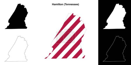 Hamilton County (Tennessee) outline map set