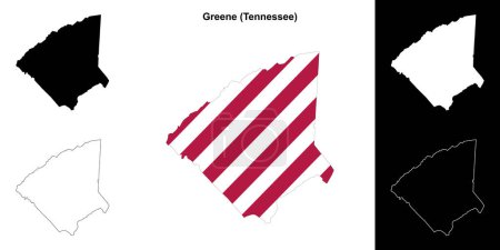 Greene County (Tennessee) outline map set